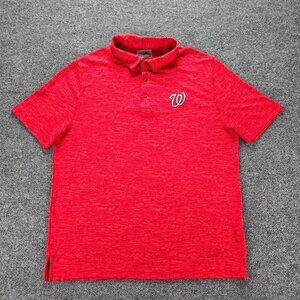 Washington Nationals Polo Shirt Mens XL Red Short Sleeve MLB Baseball Sports‎